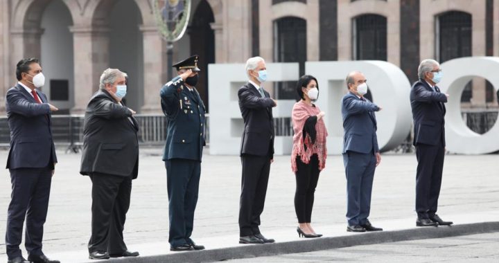 ENCABEZA ALFREDO DEL MAZO GUARDIA SOLEMNE Y HONORES A LA BANDERA POR EL CCX ANIVERSARIO DE LA INDEPENDENCIA DE MÉXICO
