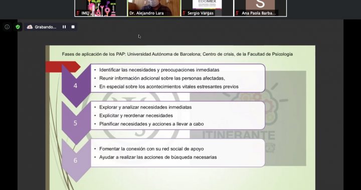 IMPARTE INSTITUTO MEXIQUENSE DE LA JUVENTUD TALLER DE PRIMEROS AUXILIOS PSICOLÓGICOS