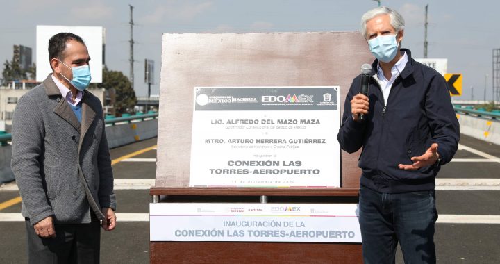 INAUGURAN ALFREDO DEL MAZO Y EL TITULAR DE LA SHCP, ARTURO HERRERA, DISTRIBUIDOR CONEXIÓN LAS TORRES-AEROPUERTO