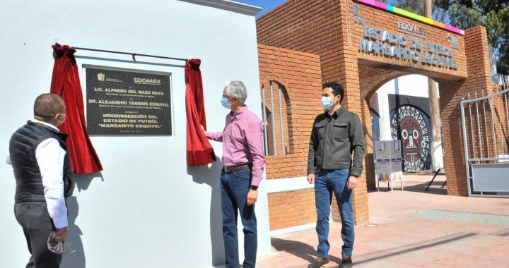 ENTREGA ALFREDO DEL MAZO REHABILITACIÓN DE ESTADIO DE FUTBOL EN SAN FELIPE DEL PROGRESO