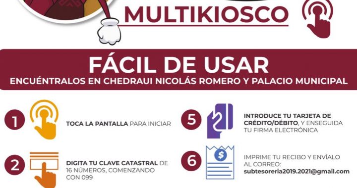 AMPLÍA GOBIERNO MUNICIPAL OPCIONES PARA PAGO DEL PREDIAL MEDIANTE MULTIKIOSCOS DIGITALES