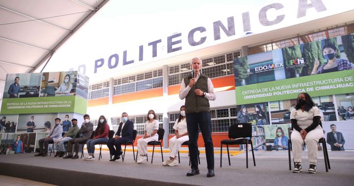 ENTREGA ALFREDO DEL MAZO NUEVO EDIFICIO A LA UNIVERSIDAD POLITÉCNICA DE CHIMALHUACÁN QUE IMPULSA LA EDUCACIÓN SUPERIOR Y LA FORMACIÓN DE JÓVENES MEXIQUENSES