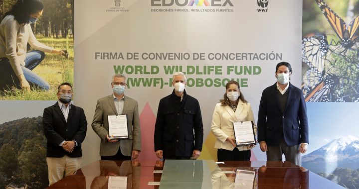 ENCABEZA GOBERNADOR ALFREDO DEL MAZO FIRMA DE CONVENIO ENTRE EL FONDO MUNDIAL PARA LA NATURALEZA Y PROBOSQUE