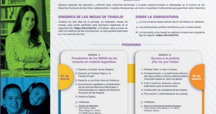 INVITAN A PARTICIPAR EN EL PRIMER FORO POR LA IGUALDAD SUSTANTIVA