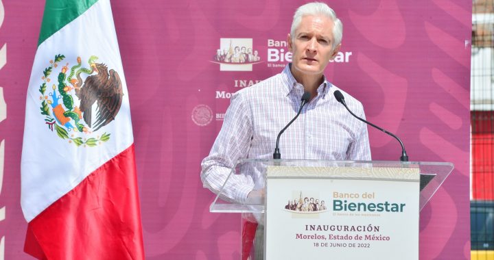 INAUGURA PRESIDENTE DE MÉXICO ANDRÉS MANUEL LÓPEZ OBRADOR Y GOBERNADOR DEL ESTADO DE MÉXICO, ALFREDO DEL MAZO MAZA, BANCO DEL BIENESTAR EN EL MUNICIPIO DE MORELOS