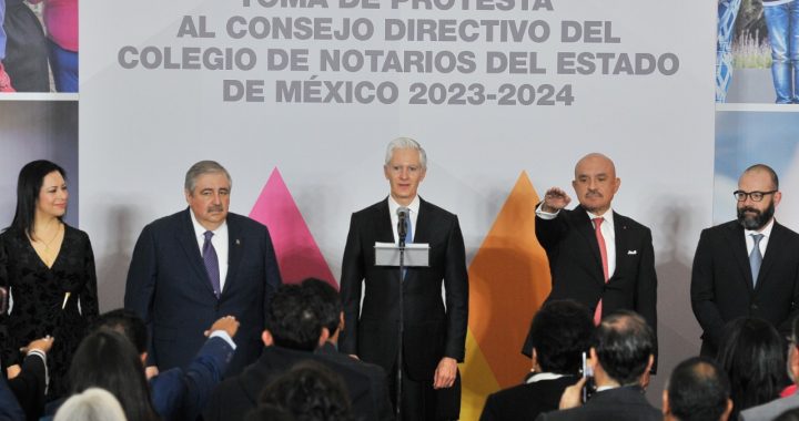 ASEGURA ALFREDO DEL MAZO QUE EL COLEGIO DE NOTARIOS Y GOBIERNO ESTATAL ASUMEN EL COMPROMISO CON LA PROTECCIÓN DEL ESTADO DE DERECHO Y EL DESARROLLO EQUITATIVO