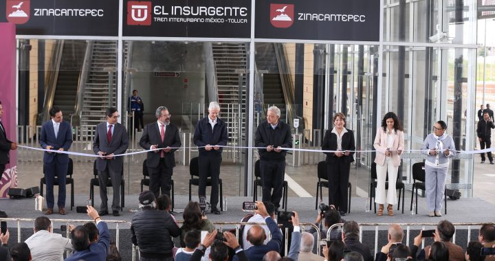 INAUGURAN ALFREDO DEL MAZO, EL PRESIDENTE LÓPEZ OBRADOR Y LA GOBERNADORA ELECTA DEL EDOMÉX, DELFINA GÓMEZ, LA PRIMERA FASE DEL TREN INTERURBANO TOLUCA-MÉXICO «EL INSURGENTE»