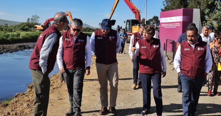 Delfina Gómez, Gobernadora del Estado de México, da banderazo de inicio a obras para prevenir inundaciones en Valle de Chalco y Tláhuac