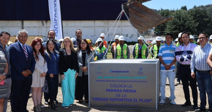 COLOCA HUIXQUILUCAN LA PRIMERA PIEDRA DE LA UNIDAD DEPORTIVA “EL PLAN”