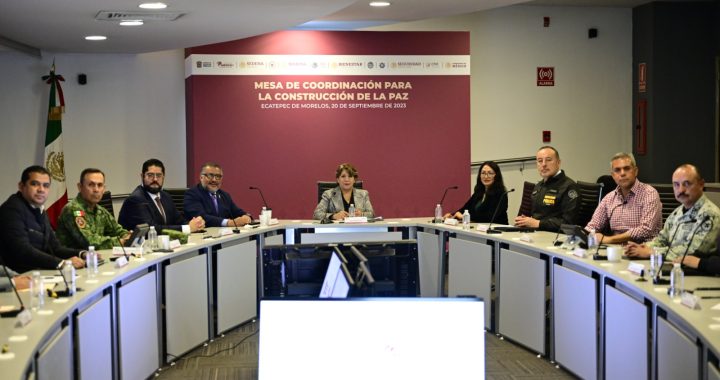La Gobernadora Delfina Gómez encabeza la Mesa de Coordinación para la Construcción de la Paz en el C5 de Ecatepec