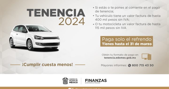 31 de marzo último día para pago de Refrendo en el Estado de México