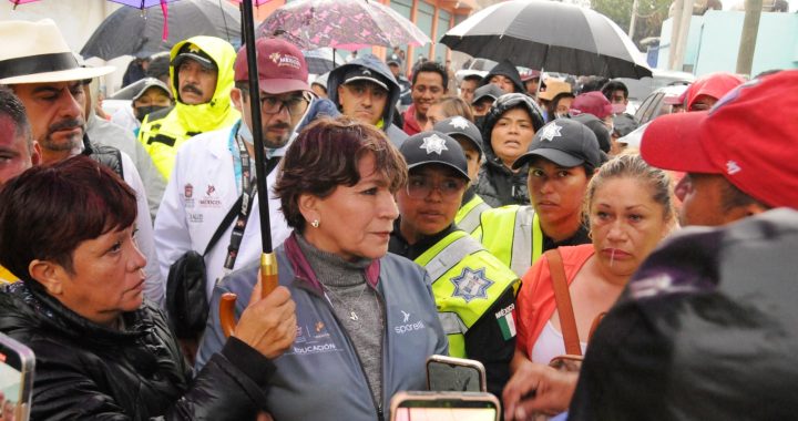 Supervisa Gobernadora Delfina Gómez Álvarez afectaciones en el municipio de Chalco por las lluvias