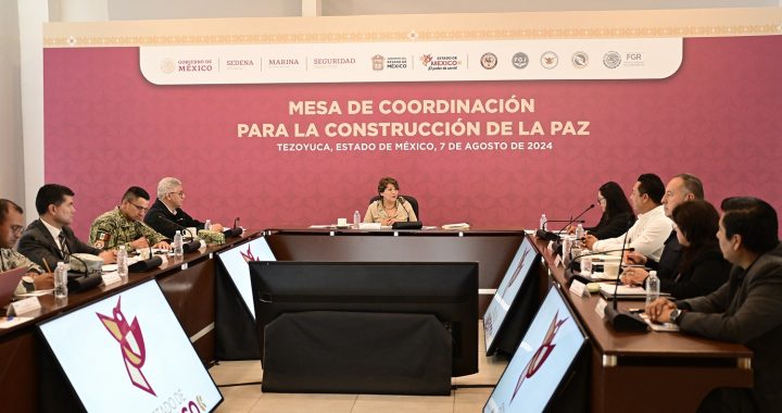 Gobernadora Delfina Gómez Álvarez instala Mesa de Coordinación para la Construcción de la Paz en Tezoyuca, municipio con una baja de 10.65% en incidencia delictiva