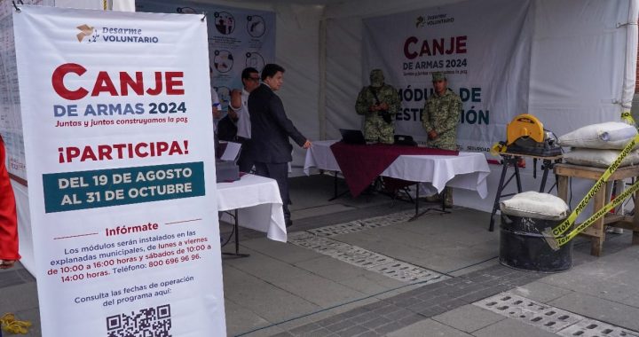 EN TLALNEPANTLA SE LLEVA A CABO EL PROGRAMA CANJE DE ARMAS 2024, PARA GARANTIZAR SEGURIDAD A LA CIUDADANÍA Y DISMINUIR DELITOS