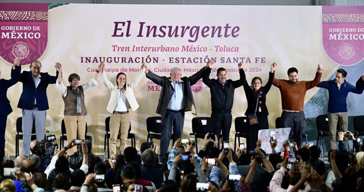 Inauguran Presidente López Obrador, Claudia Sheinbaum y Gobernadora Delfina Gómez segunda etapa del Tren México-Toluca