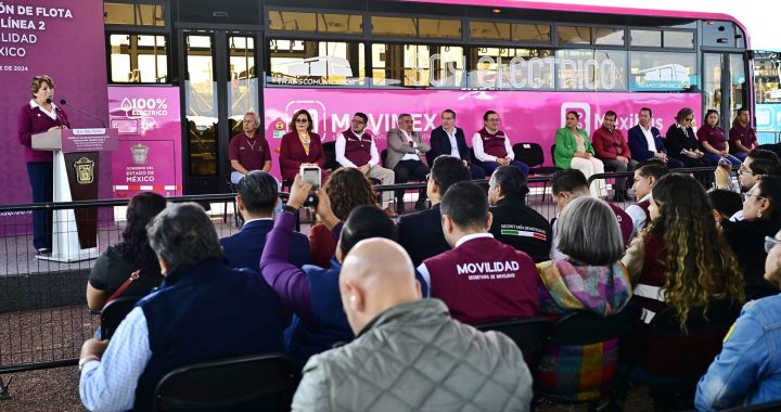 Impulsa Gobernadora Delfina Gómez Álvarez la electromovilidad en EdoMéx; ponen en marcha 15 unidades eléctricas del Mexibús