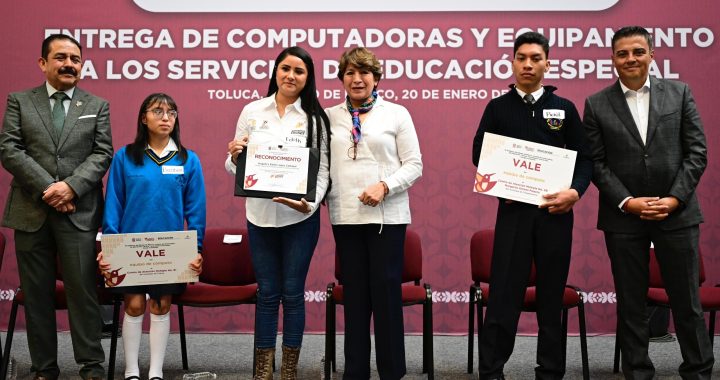 Transforma Gobernadora Delfina Gómez Álvarez más de 15 mil llantas abandonadas en computadoras para estudiantes de educación especial