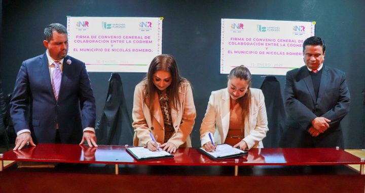 SUSCRIBE YOSELIN MENDOZA TRASCENDENTAL CONVENIO DE COLABORACIÓN CON LA CODHEM