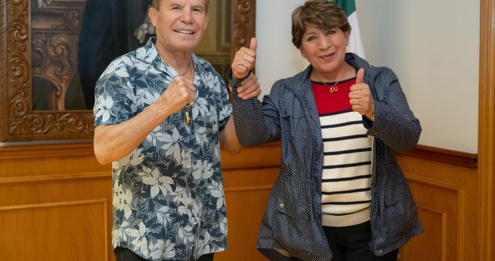 Éxito total en Clase Nacional de Boxeo en el EdoMéx; recibe Gobernadora Delfina Gómez al campeón de boxeo Julio César Chávez en la Casa del Pueblo