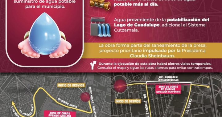 Obras estratégicas permitirán fortalecer el suministro de agua en Cuautitlán Izcalli