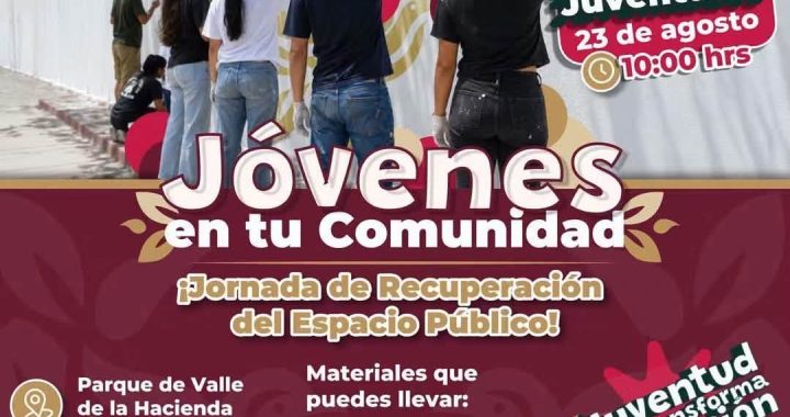 JÓVENES DE CUAUTITLÁN IZCALLI PARTICIPARÁN EN JORNADA PARA RECUPERAR ESPACIOS PÚBLICOS