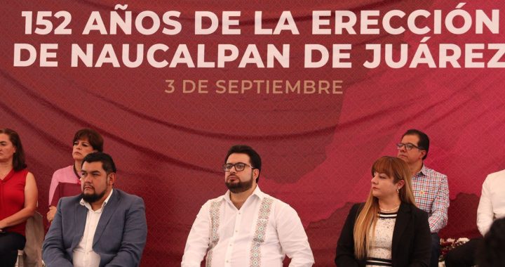 ENCABEZA ALCALDE ISAAC MONTOYA CONMEMORACIÓN DEL 152 ANIVERSARIO DE NAUCALPAN